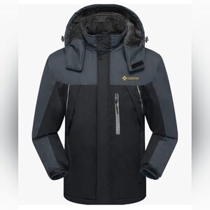 NEW GEMYSE Men's Warm Parka Windproof Waterproof Hooded Fleece Ski Jacket Size M